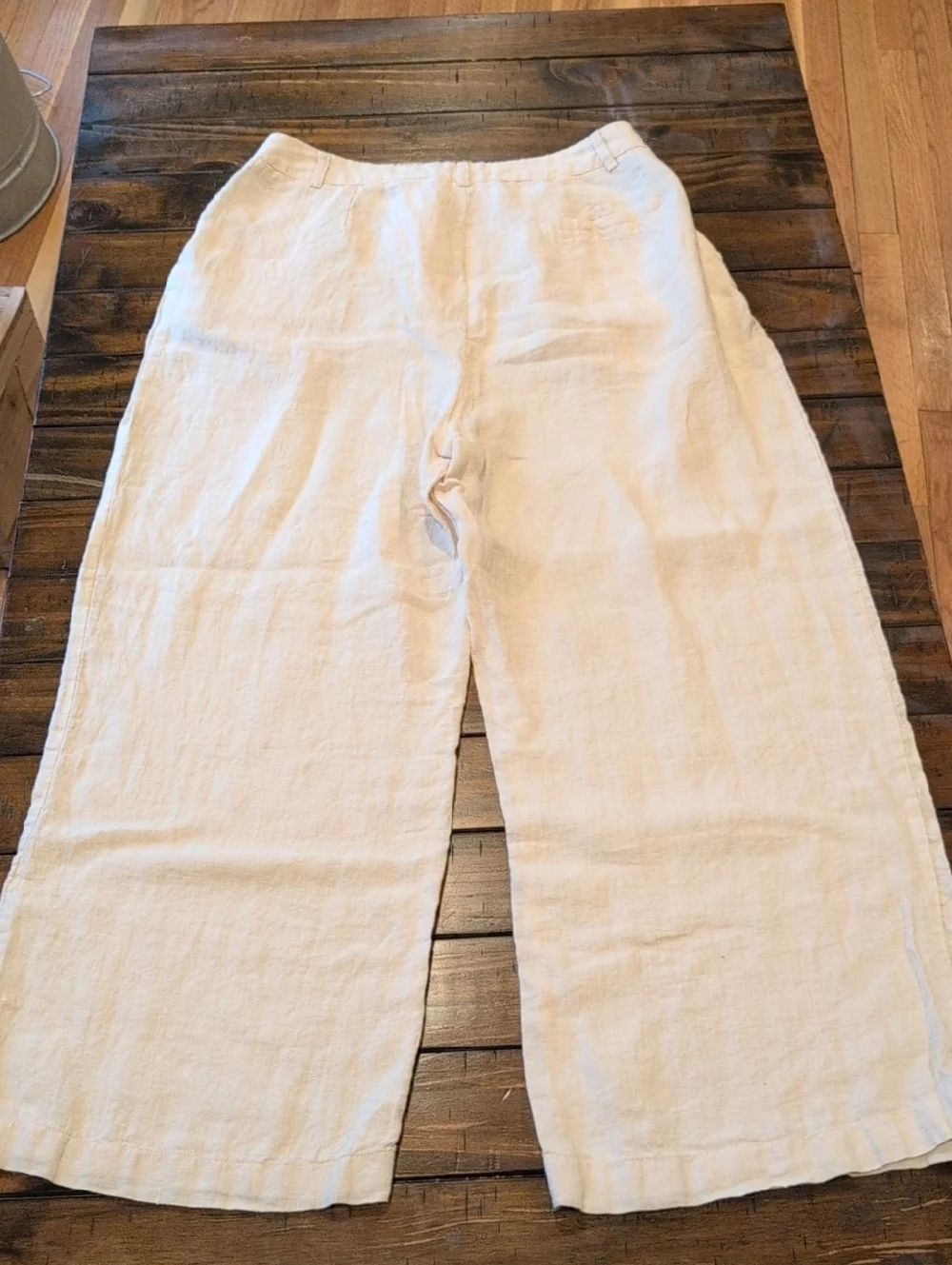 Vrg Grl Keeping Cool Linen Pleated Wide Leg Pants Au10 Us6